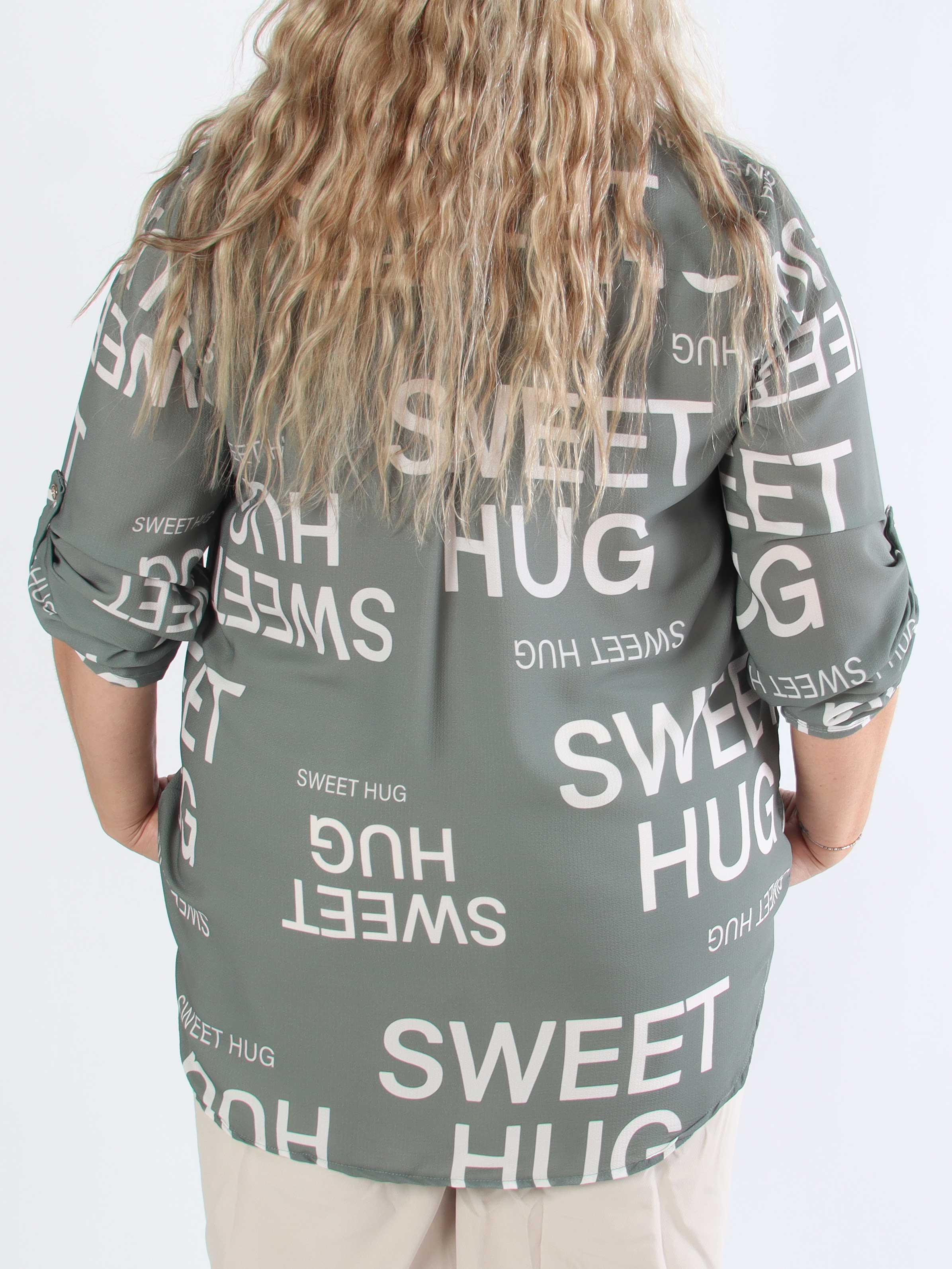 Vanesa Graphic - Söt tunika i viskos i plusstorlek med text